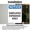 Signmission Employee Entrance Only OSHA Notice Sign, Vinyl Decal, 7in W x 10in L, 2PK OS-2PACK-NS-D-710-V-11948 - alternate 5